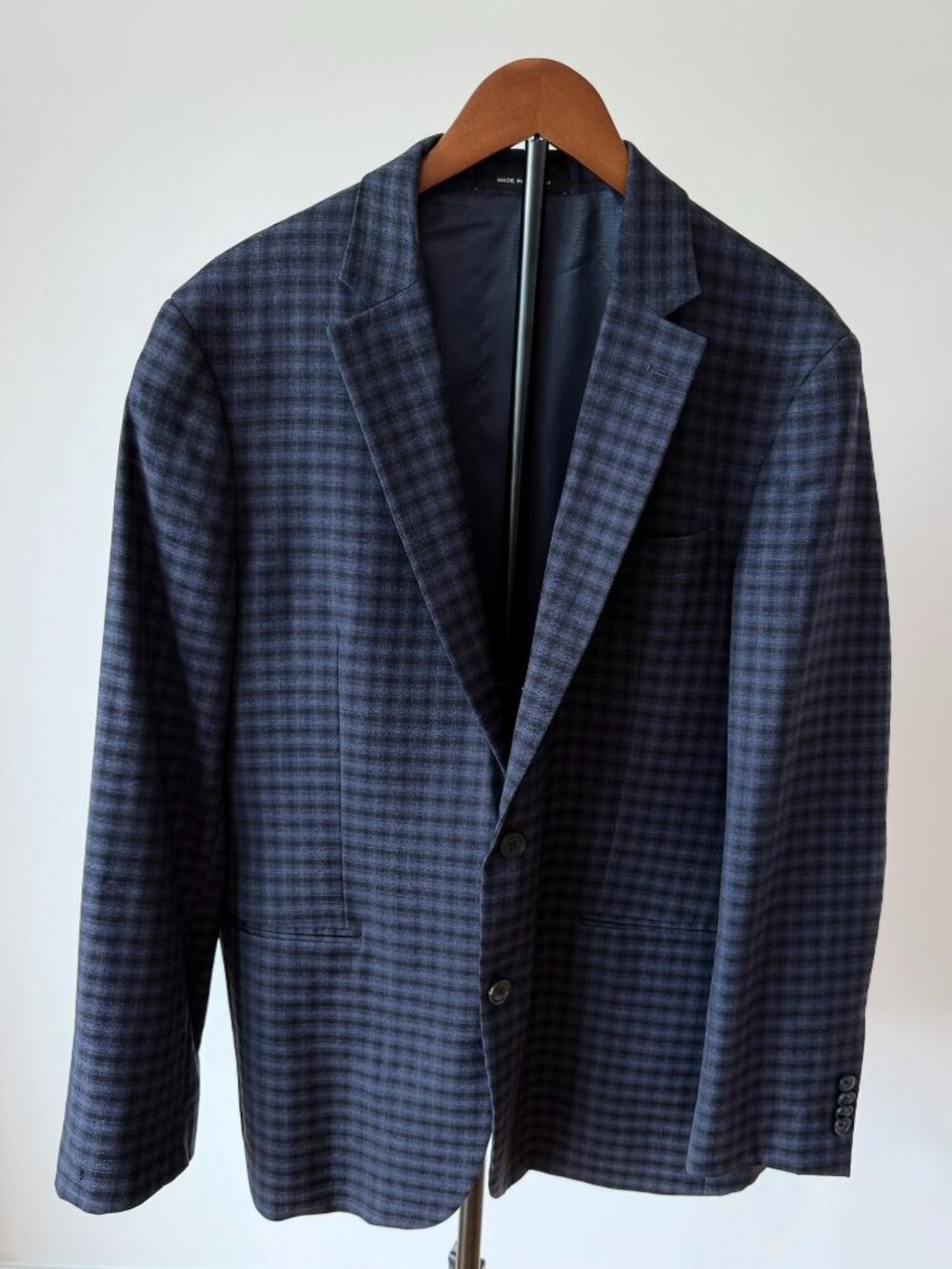 Awearness Kenneth Cole Men's 98% Wool Stretch Check Blazer (Size 42R Slim Fit)
